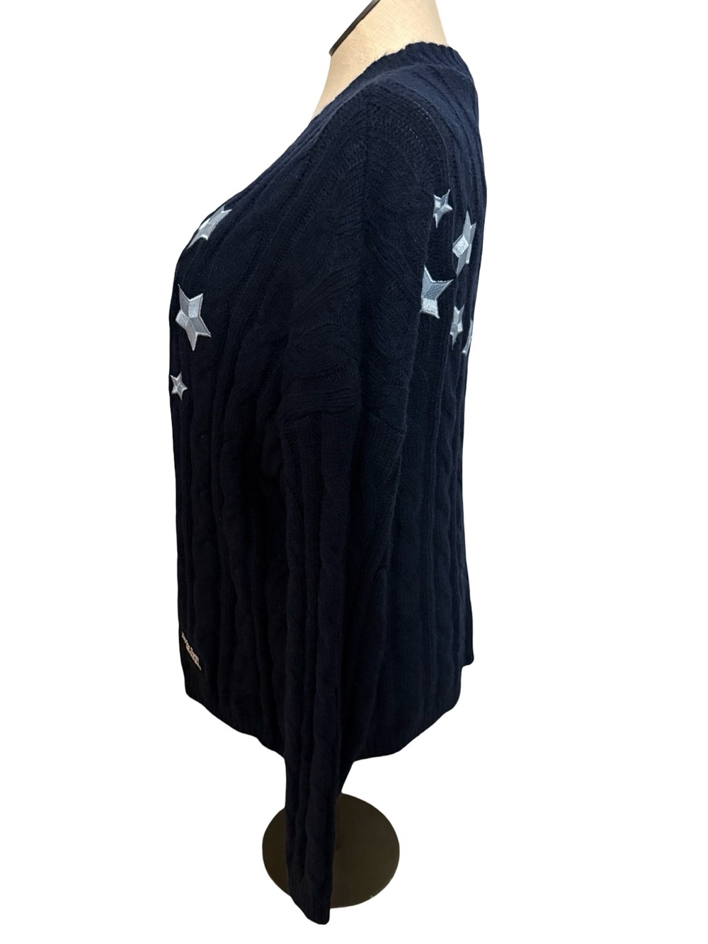 Taylor Swift Midnights Cardigan with Light Blue Star Patches - Picture 2 of 5